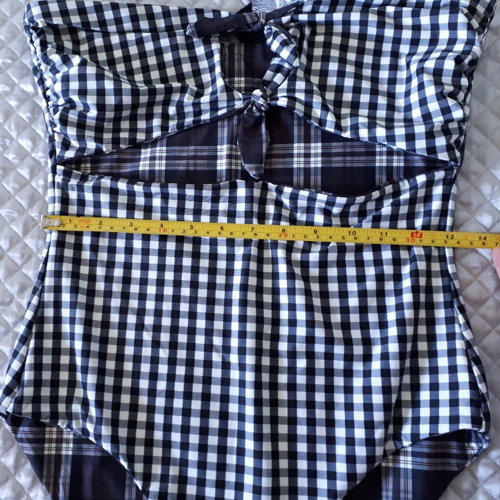 NWT Volcom reversible plaid one piece swimsuit, M - Picture 12 of 13